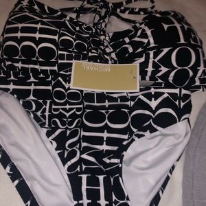 NWT MICHEAL KORS CUBIC LOGO BIKINI M